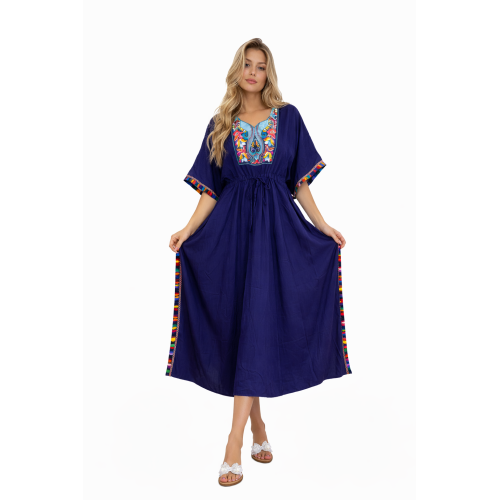 Women’s Peacock Design Long Kaftan | Elegant Flowy Fit | All Shades Available | Comfortable Ethnic Wear