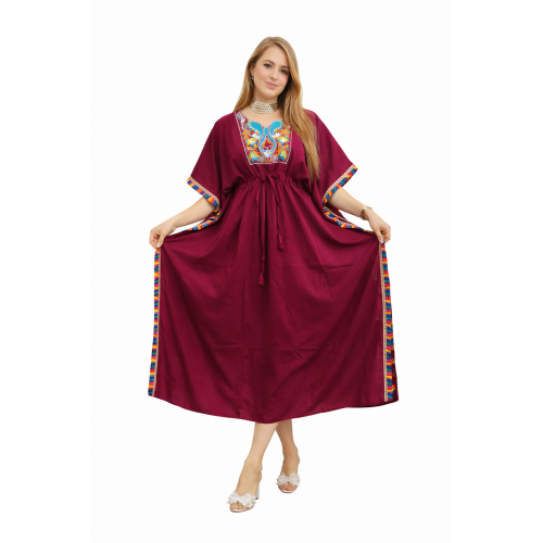 Women’s Peacock Design Long Kaftan | Elegant Flowy Fit | All Shades Available | Comfortable Ethnic Wear