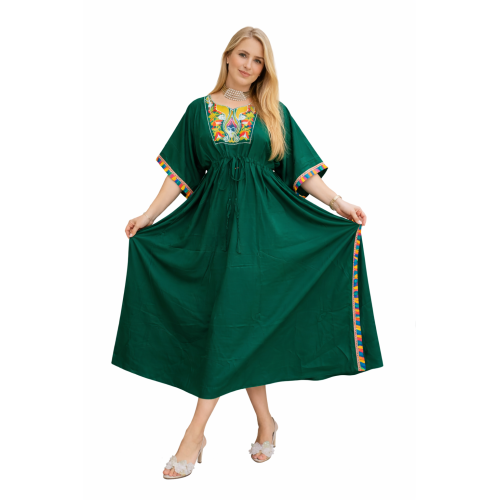 Women’s Peacock Design Long Kaftan | Elegant Flowy Fit | All Shades Available | Comfortable Ethnic Wear