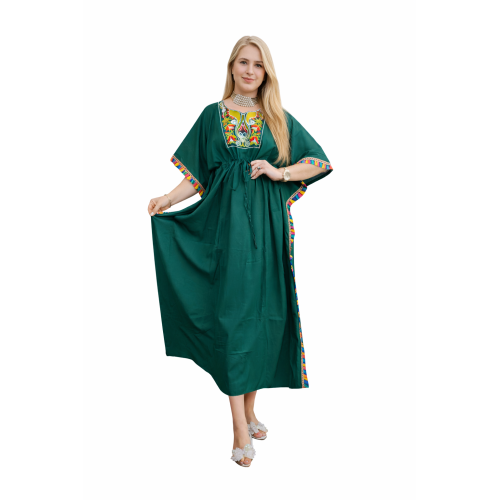 Women’s Peacock Design Long Kaftan | Elegant Flowy Fit | All Shades Available | Comfortable Ethnic Wear