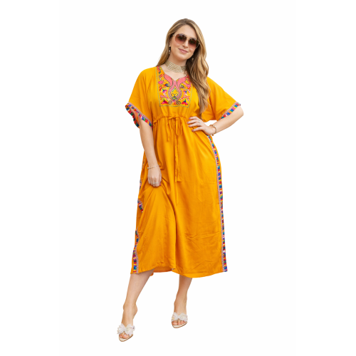 Women’s Peacock Design Long Kaftan | Elegant Flowy Fit | All Shades Available | Comfortable Ethnic Wear