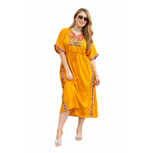 Women’s Peacock Design Long Kaftan | Elegant Flowy Fit | All Shades Available | Comfortable Ethnic Wear