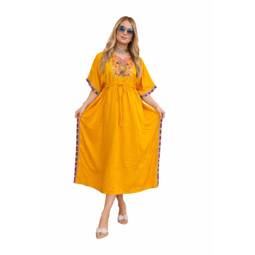 Women’s Peacock Design Long Kaftan | Elegant Flowy Fit | All Shades Available | Comfortable Ethnic Wear