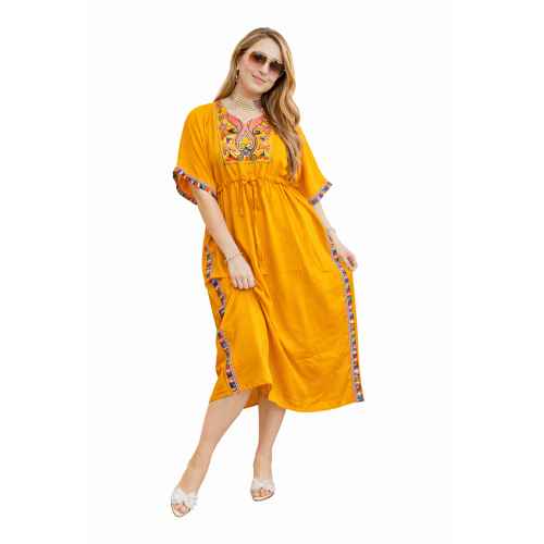 Women’s Peacock Design Long Kaftan | Elegant Flowy Fit | All Shades Available | Comfortable Ethnic Wear