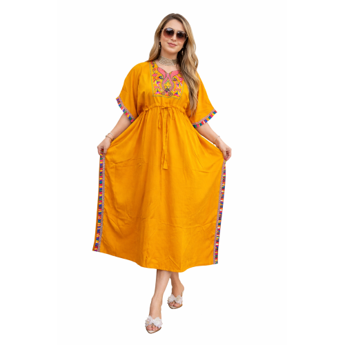 Women’s Peacock Design Long Kaftan | Elegant Flowy Fit | All Shades Available | Comfortable Ethnic Wear