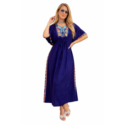 Women’s Peacock Design Long Kaftan | Elegant Flowy Fit | All Shades Available | Comfortable Ethnic Wear