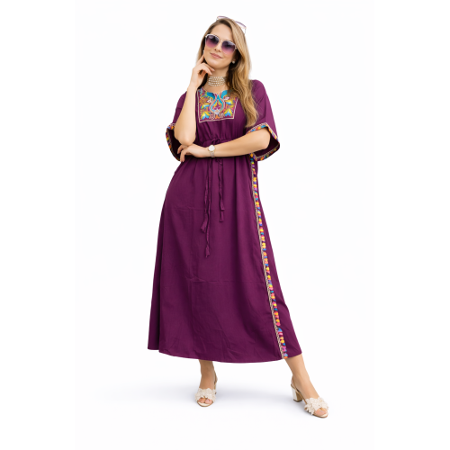 Women’s Peacock Design Long Kaftan | Elegant Flowy Fit | All Shades Available | Comfortable Ethnic Wear