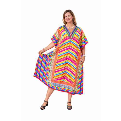 Women’s Digital Print Long Kaftan Dress | Stylish Ethnic & Casual Wear | Soft Comfortable Fabric | Free Size | Perfect for Daily, Festive & Resort Wear