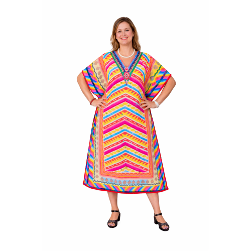 Women’s Digital Print Long Kaftan Dress | Stylish Ethnic & Casual Wear | Soft Comfortable Fabric | Free Size | Perfect for Daily, Festive & Resort Wear