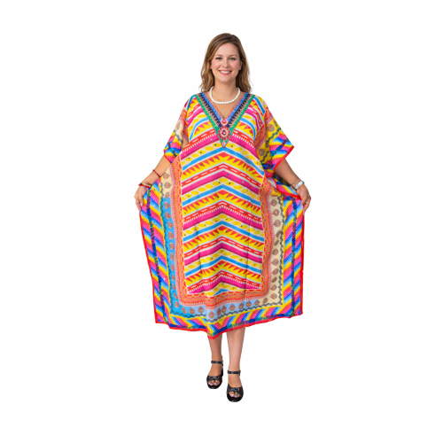 Women’s Digital Print Long Kaftan Dress | Stylish Ethnic & Casual Wear | Soft Comfortable Fabric | Free Size | Perfect for Daily, Festive & Resort Wear