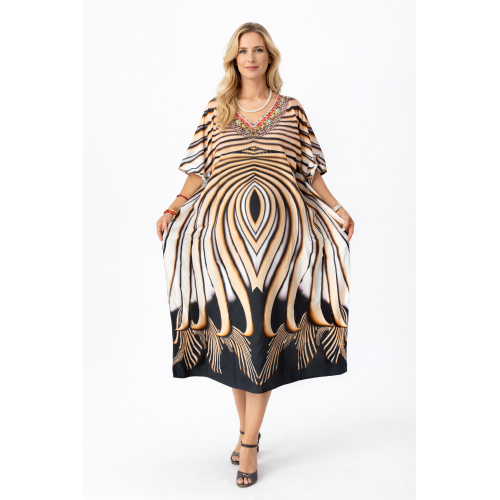Women’s Digital Print Long Kaftan Dress | Stylish Ethnic & Casual Wear | Soft Comfortable Fabric | Free Size | Perfect for Daily, Festive & Resort Wear