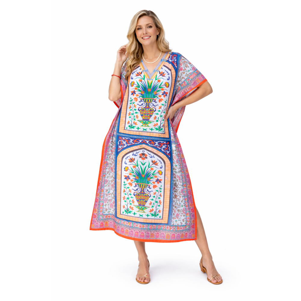 Women’s Digital Print Long Kaftan Dress | Stylish Ethnic & Casual Wear | Soft Comfortable Fabric | Free Size | Perfect for Daily, Festive & Resort Wear