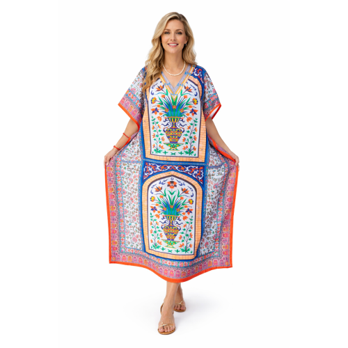 Women’s Digital Print Long Kaftan Dress | Stylish Ethnic & Casual Wear | Soft Comfortable Fabric | Free Size | Perfect for Daily, Festive & Resort Wear