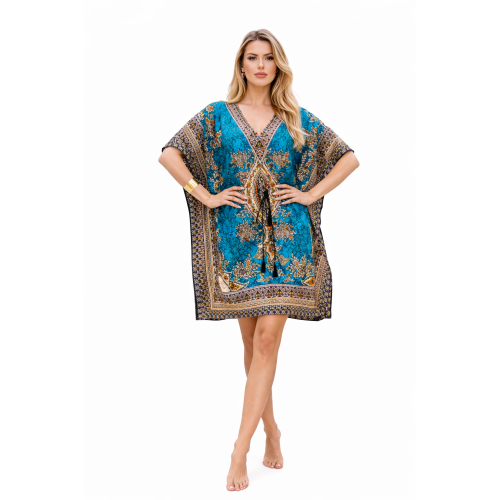 Women’s Short Kaftan Dress Stylish Casual, Party & Beach Wear