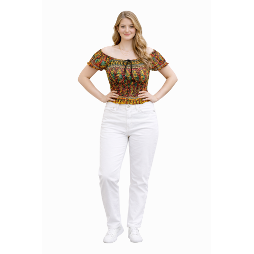 Women Rayon Crepe Bagru Print Top | Ethnic Casual Wear Co-Ord | Lightweight Summer Outfit