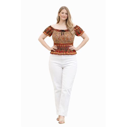 Women Rayon Crepe Bagru Print Top | Ethnic Casual Wear Co-Ord | Lightweight Summer Outfit