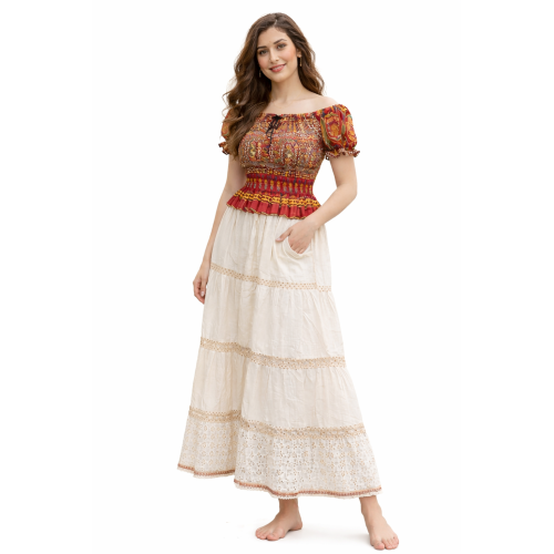 Women Rayon Crepe Bagru Print Top | Ethnic Casual Wear Co-Ord | Lightweight Summer Outfit
