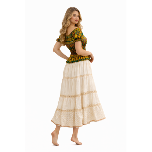 Women Rayon Crepe Bagru Print Top | Ethnic Casual Wear Co-Ord | Lightweight Summer Outfit