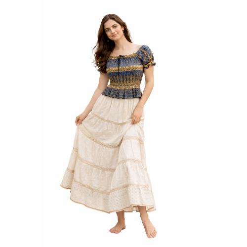 Women Rayon Crepe Bagru Print Top | Ethnic Casual Wear Co-Ord | Lightweight Summer Outfit