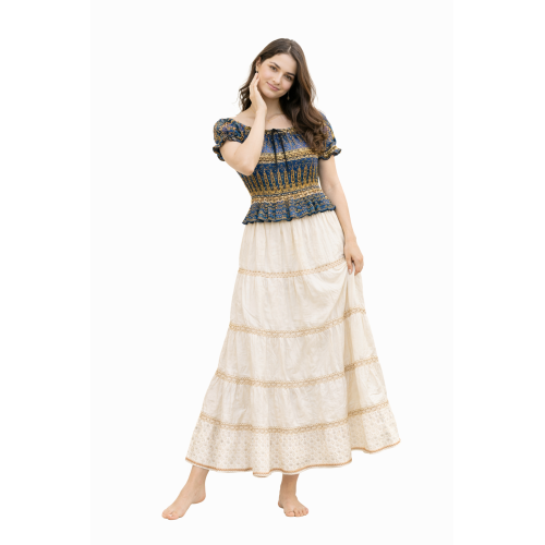 Women Rayon Crepe Bagru Print Top | Ethnic Casual Wear Co-Ord | Lightweight Summer Outfit