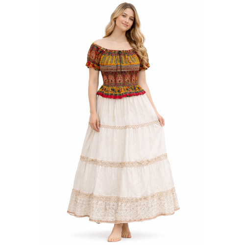 Women Rayon Crepe Bagru Print Top | Ethnic Casual Wear Co-Ord | Lightweight Summer Outfit