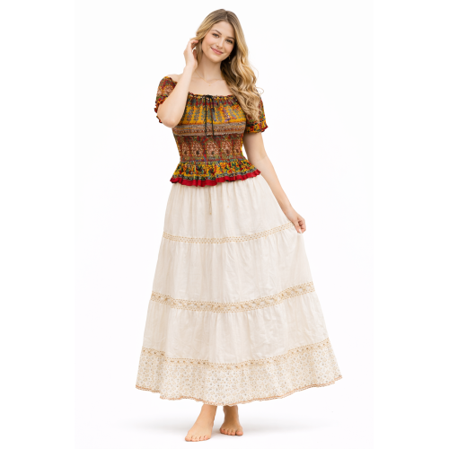 Women Rayon Crepe Bagru Print Top | Ethnic Casual Wear Co-Ord | Lightweight Summer Outfit