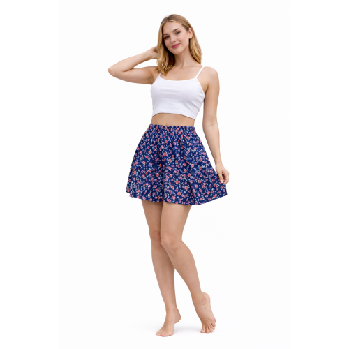 Short Rayon Skirt for Women | Stretchable Fabric with Inner Divider Lining | Comfortable Casual & Daily Wear Skirt | Free Size | Lightweight & Soft