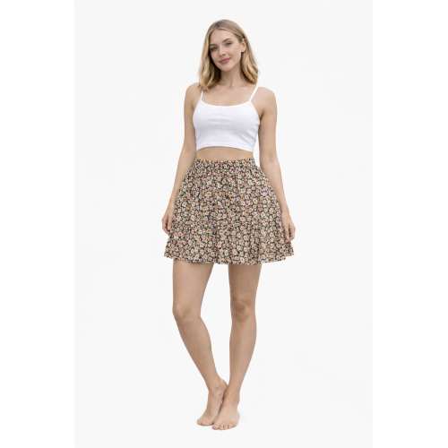 Short Rayon Skirt for Women | Stretchable Fabric with Inner Divider Lining | Comfortable Casual & Daily Wear Skirt | Free Size | Lightweight & Soft