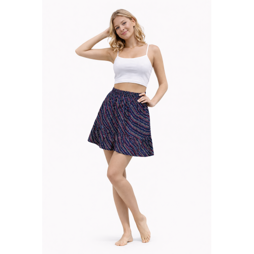 Short Rayon Skirt for Women | Stretchable Fabric with Inner Divider Lining | Comfortable Casual & Daily Wear Skirt | Free Size | Lightweight & Soft
