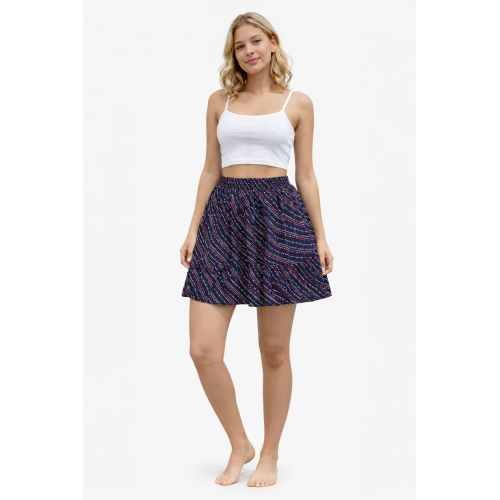 Short Rayon Skirt for Women | Stretchable Fabric with Inner Divider Lining | Comfortable Casual & Daily Wear Skirt | Free Size | Lightweight & Soft