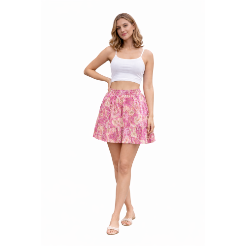 Short Rayon Skirt for Women | Stretchable Fabric with Inner Divider Lining | Comfortable Casual & Daily Wear Skirt | Free Size | Lightweight & Soft