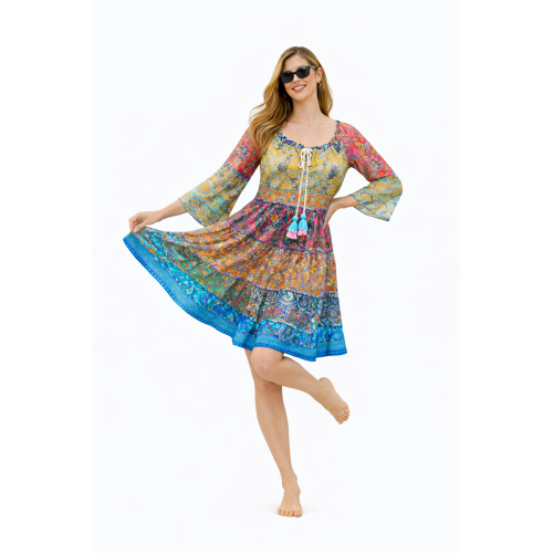 Kasturi Silk Dress for Women | Free Size Ethnic Wear | Soft & Lightweight Silk Fabric | Stylish Traditional Look
