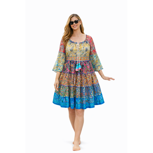 Kasturi Silk Dress for Women | Free Size Ethnic Wear | Soft & Lightweight Silk Fabric | Stylish Traditional Look