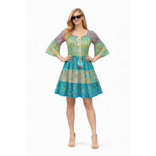 Kasturi Silk Dress for Women | Free Size Ethnic Wear | Soft & Lightweight Silk Fabric | Stylish Traditional Look
