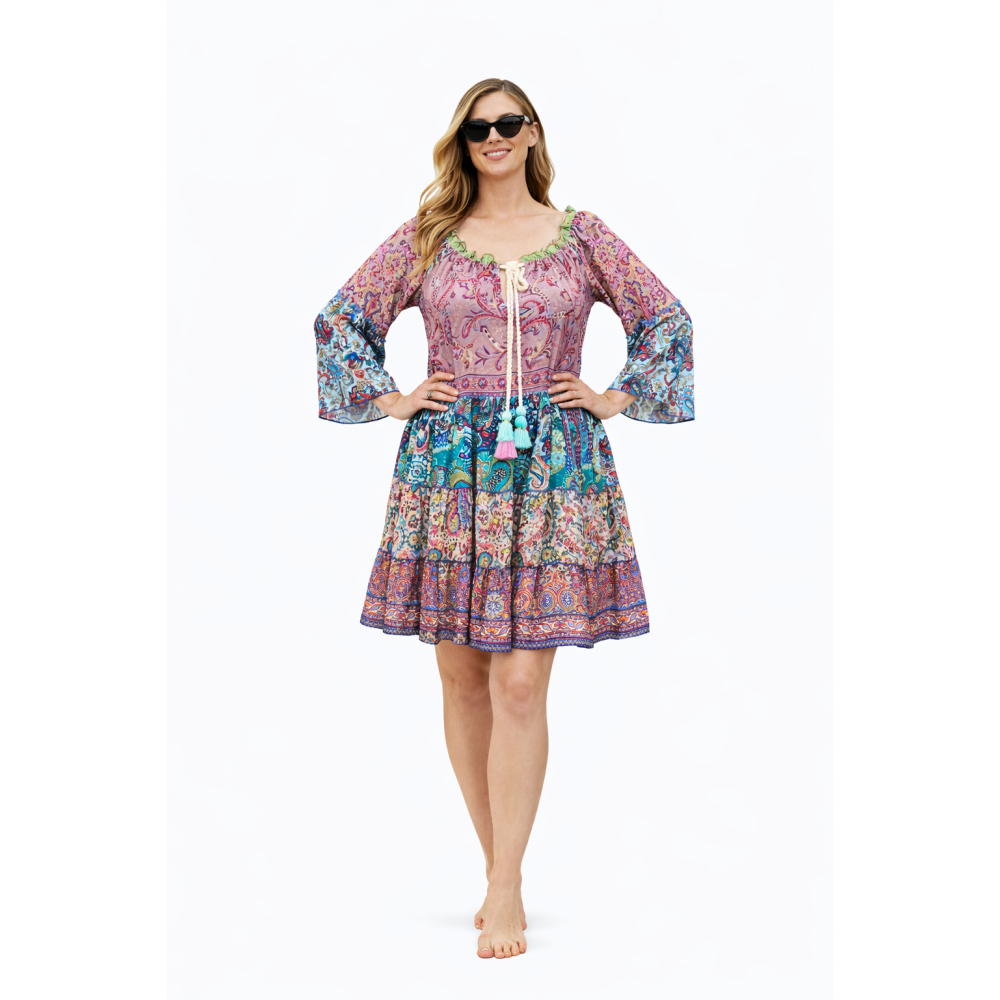 Kasturi Silk Dress for Women | Free Size Ethnic Wear | Soft & Lightweight Silk Fabric | Stylish Traditional Look