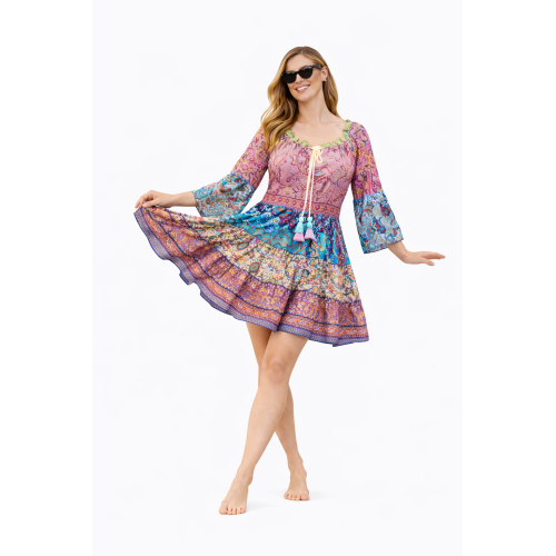 Kasturi Silk Dress for Women | Free Size Ethnic Wear | Soft & Lightweight Silk Fabric | Stylish Traditional Look