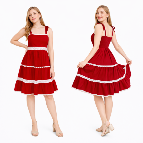 Rayon Dress for Women | Back Smoking Elastic Fit | Soft & Breathable Rayon Fabric | Casual & Daily Wear Dress | Free Size