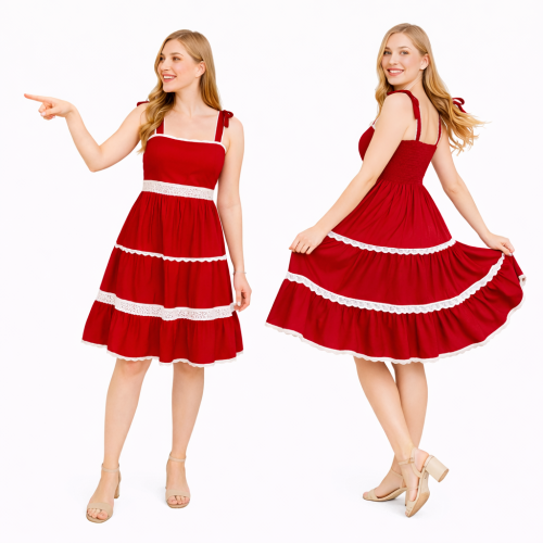 Rayon Dress for Women | Back Smoking Elastic Fit | Soft & Breathable Rayon Fabric | Casual & Daily Wear Dress | Free Size