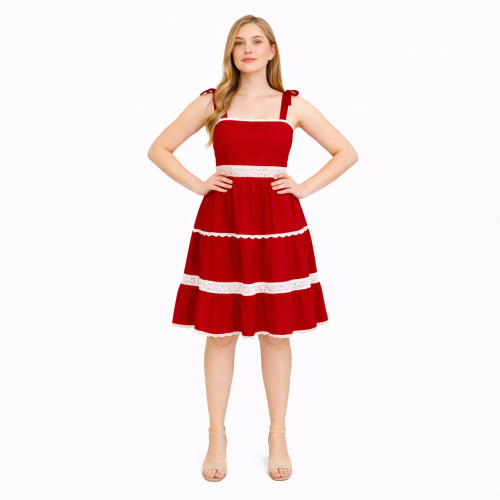 Rayon Dress for Women | Back Smoking Elastic Fit | Soft & Breathable Rayon Fabric | Casual & Daily Wear Dress | Free Size
