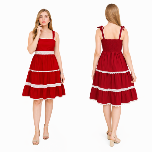 Rayon Dress for Women | Back Smoking Elastic Fit | Soft & Breathable Rayon Fabric | Casual & Daily Wear Dress | Free Size