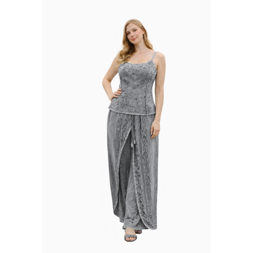 Women Rayon Stonewash Co-Ord Set | New Pattern Strap Top with Dhoti Pants | Trendy Two Piece Outfit | Soft & Breathable Fabric | Casual & Festive Wear