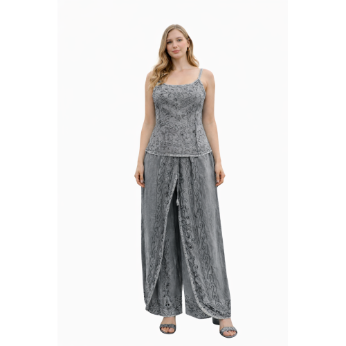 Women Rayon Stonewash Co-Ord Set | New Pattern Strap Top with Dhoti Pants | Trendy Two Piece Outfit | Soft & Breathable Fabric | Casual & Festive Wear