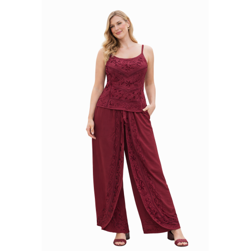 Women Rayon Stonewash Co-Ord Set | New Pattern Strap Top with Dhoti Pants | Trendy Two Piece Outfit | Soft & Breathable Fabric | Casual & Festive Wear