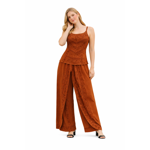 Women Rayon Stonewash Co-Ord Set | New Pattern Strap Top with Dhoti Pants | Trendy Two Piece Outfit | Soft & Breathable Fabric | Casual & Festive Wear