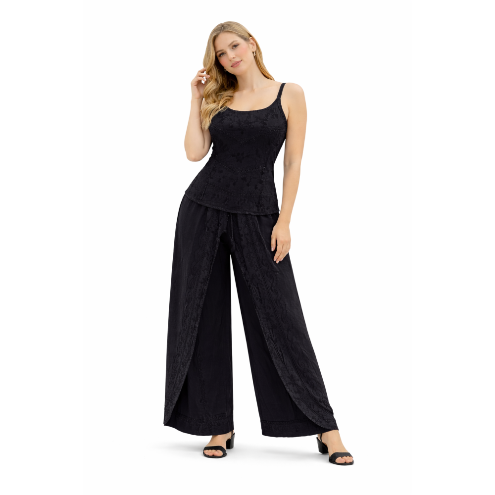 Women Rayon Stonewash Co-Ord Set | New Pattern Strap Top with Dhoti Pants | Trendy Two Piece Outfit | Soft & Breathable Fabric | Casual & Festive Wear