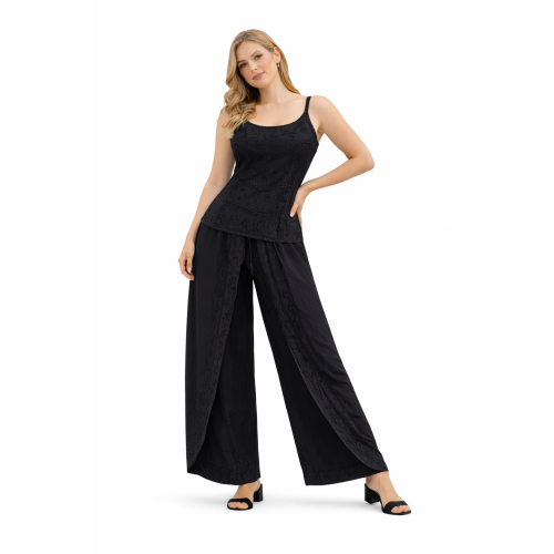 Women Rayon Stonewash Co-Ord Set | New Pattern Strap Top with Dhoti Pants | Trendy Two Piece Outfit | Soft & Breathable Fabric | Casual & Festive Wear