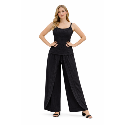 Women Rayon Stonewash Co-Ord Set | New Pattern Strap Top with Dhoti Pants | Trendy Two Piece Outfit | Soft & Breathable Fabric | Casual & Festive Wear