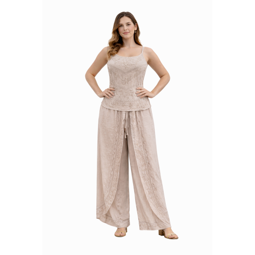 Women Rayon Stonewash Co-Ord Set | New Pattern Strap Top with Dhoti Pants | Trendy Two Piece Outfit | Soft & Breathable Fabric | Casual & Festive Wear