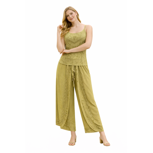 Women Rayon Stonewash Co-Ord Set | New Pattern Strap Top with Dhoti Pants | Trendy Two Piece Outfit | Soft & Breathable Fabric | Casual & Festive Wear