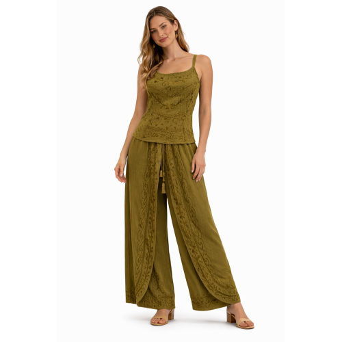 Women Rayon Stonewash Co-Ord Set | New Pattern Strap Top with Dhoti Pants | Trendy Two Piece Outfit | Soft & Breathable Fabric | Casual & Festive Wear